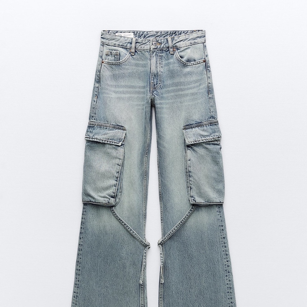 ZARA MID-RISE TRF CARGO JEANS
